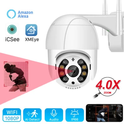 1080P WIFI ICSEE IP NETZWERK CAMERA AUßEN ÜBERWACHUNGSKAMERA FUNK WLAN DOME CCTV - Image 1 of 4