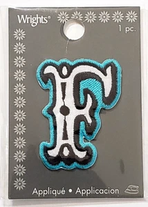 WRIGHTS Embroidered Monogram-Style Letter Iron On Applique - F - Picture 1 of 1