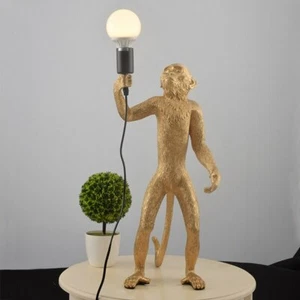Modern Monkey Table Lamp Nordic Aap Light Resin Simian Hanging Rope Wall Lights - Picture 1 of 13