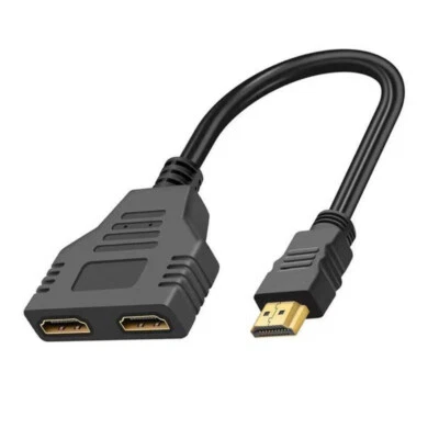 HDMI Splitter 1 In 2 Out Cable Adapter Converter 1080P Multi Display Duplicator - Image 1 of 4