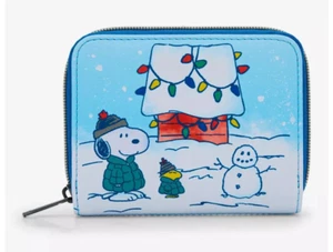 Loungefly Peanuts Wallet Snoopy Woodstock Puffer Jackets Snowman Zip Around - Picture 1 of 4