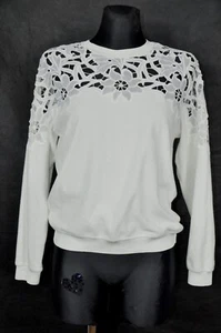 Sandro Paris Flower Sweatshirt Women's White size 1 / S - Picture 1 of 8