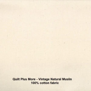 Vintage natürlicher Musselin 100 % Baumwollstoff FARBE & GRÖSSE AUSWÄHLEN - Bild 1 von 1