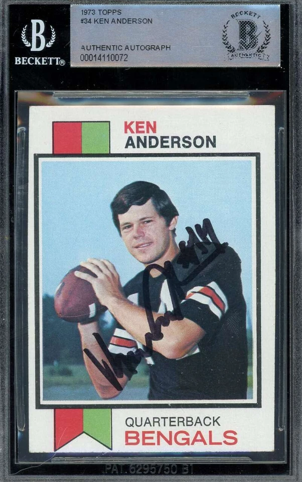 Ken Anderson Beckett BAS Signed 1973 Topps Rookie Autograph - Image 1 of 1