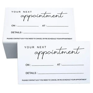 Paquete de 100 tarjetas recordatorias de citas maquillaje cabello salón de uñas peluquería tienda - Imagen 1 de 8