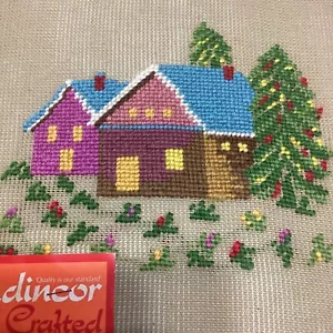 Madincor Needlepoint Preworked Wool Center Canvas 11 x11 in Vintage Spring Scen - Picture 1 of 5