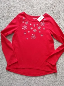 Lands’ End Girls Sz.M 10_12 Knit Christmas. Red NWT - Picture 1 of 4