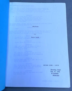 1995 Mallrats Kevin Smith Original Movie Shooting Script Unstable Molecules Rare - Picture 1 of 7