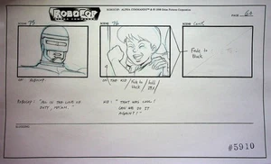 RoboCop Alpha Commando Production 1998 Hand Drawn Storyboard Orion Pictures - Picture 1 of 2