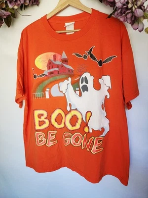 VINTAGE BOBBIE BROOKS BOO BE GONE GHOST HALLOWEEN TSHIRT VINTAGE MENS LARGE - Image 1 of 4