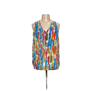 Kasper Blue Printed Blouse - Women's 1X - Bild 1 von 4