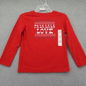Girls' 'FaLaLaLa Love' Long Sleeve Graphic T-Shirt - Cat & Jack™ S (6/6X) Red MS - Picture 1 of 10