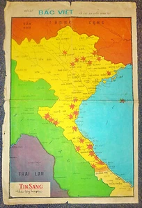Sehr seltene 60er Jahre Karte - Rolling Thunder Bombing - Long Tieng - Laos - Vietnamkrieg - Bild 1 von 12