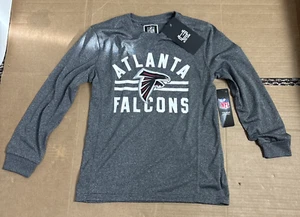 Atlanta Falcons 14/16 Long Sleeve Tee Shirt Gray Childs Polyester Lightweight - Picture 1 of 6