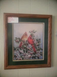 Cardinals gerahmter signierter Druck von Marc Hanson Winter Splendor - Bild 1 von 9