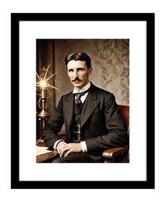 Nikola Tesla 5x7 Kunstdruck Portrait Wissenschaftler Erfinder Elektrizität - Bild 1 von 2