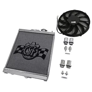 CSF Performance Aluminum Half Size Radiator w/ Shroud fits Honda Civic 92-00 - Picture 1 of 8