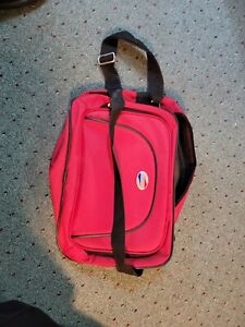 American Tourister Red CarryOn Personal Shoulder Messenger Bag Suitcase Softside
