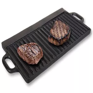 Benzer - Sizzle Cast Iron Giant Reversible Griddle with Double Handles 45.5x23cm - Picture 1 of 1
