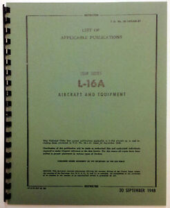 List of Applicable Publications Aeronca L-16A (Reprint)