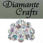 25 x 20mm Clear Iridescent Diamante Loose Round Flat Back Rhinestone Craft Gems