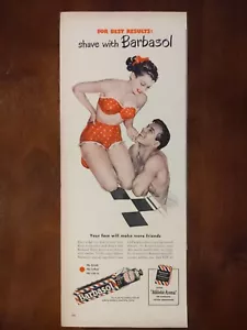 Anuncio vintage Barbasol 1948 estampado afeitado. Arte único. Afeitado con barbasol - Imagen 1 de 1