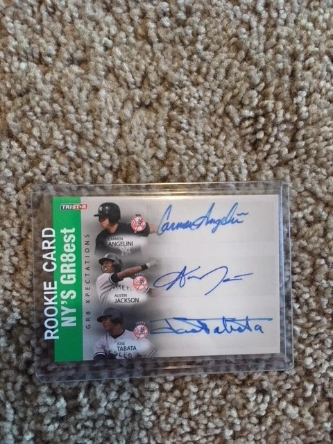 2008 Tristar Cert 纽约 GR8est 亲笔签名; Angelini/Austin Jackson/Jose Tabata — 第 1/1 张图片