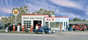 WALTHERS Cornerstone 933-3243 1/160 N Scale AL'S VICTORY SERVICE Gas Pump Island - Picture 1 of 2