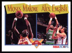 1991-92 Hoops Moses Malone/Alex English Atlanta Hawks/Dallas Mavericks #315