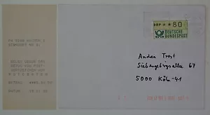 (g498) Bund, BRD ATM 1 Brief, Beleg Aachen 10.11.1986 Quittung - Bild 1 von 1