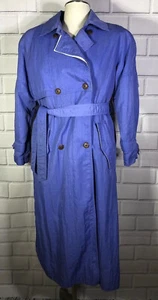 Vintage Neiman Marcus immergrün lila langer Trenchcoat Regenmantel Damengröße 8 - Bild 1 von 10