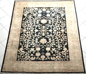 Afghan Ziegler Teppich Handgeknüpft Orient Saphire Blau Rug Carpet Alfombra - Bild 1 von 15