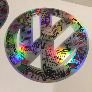 Pegatina de vinilo CROMADA SLICK StickerBomb 4" euro JDM - Imagen 1 de 1