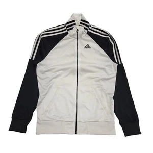 Adidas White Black Zipped Tracksuit Top Women's uk 10-12 eu 38/40 H447 - Picture 1 of 8