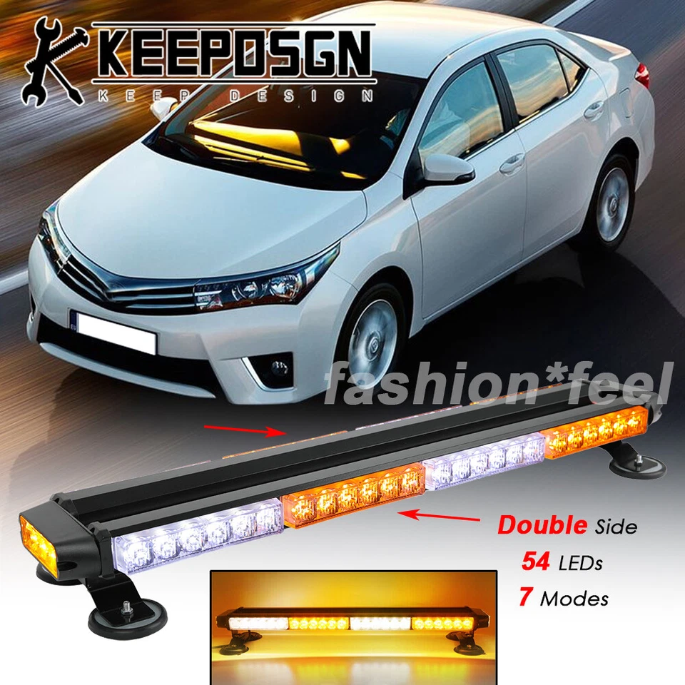 Barra de luces estroboscópicas LED para techo blanco ámbar para Toyota Corolla Foto 1 de 4