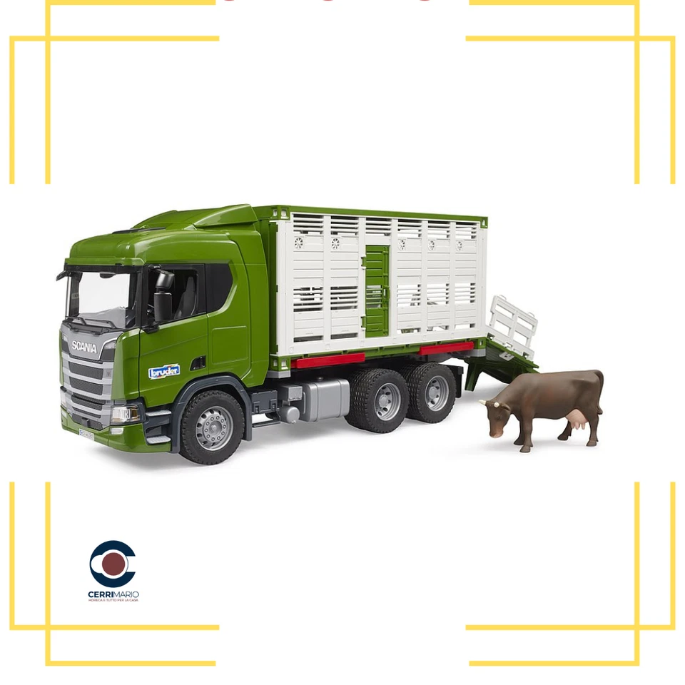 Bruder camion trasporto animali con 1 bue 03548 camion trasporto - Immagine 1 di 4