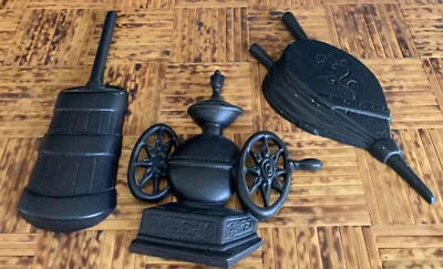 Ventilador de molino de harina batidora de mantequilla decoración de pared de hierro fundido Sexton de 3 piezas Foto 1 de 4