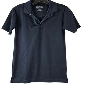 Nautica Polo Shirt Boys Youth Navy Blue Size 10/12 School Uniform SS - Picture 1 of 5
