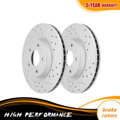 Rotores de freio dianteiros perfurados para 2007 2008 2009 2010-2012 Nissan Rogue Sentra SE-R - Imagem 1 de 4