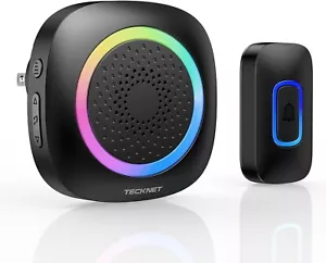 TECKNET Wireless Doorbell, Plug-in Doorbell, IP66 Waterproof Doorbell with RGB - Picture 1 of 10