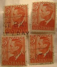 Australia Stamp 1950 Scott 235 A64  Red 3 D Set of 4, 1 Unused