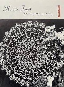 Maglia all'uncinetto vintage anni 50 modello centrino tattato FLOWER FROST 16" - Foto 1 di 1