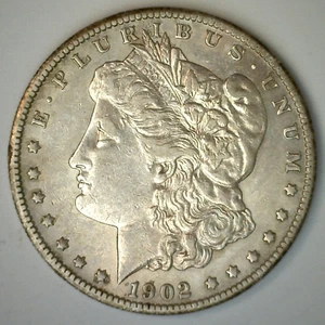 1902 S Morgan Silver Dollar Fine US Type Coin Circulated Damaged $1 SanFrancisco - Bild 1 von 2