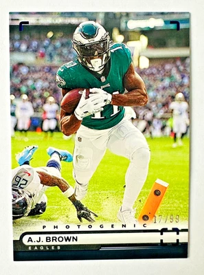 2022 Chronicles Photogenic A.J. Brown BLUE Parallel Card SP #/99 Eagles Star! - Image 1 of 3