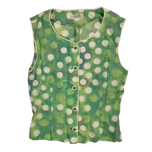 Top Retrofuturista Mediano De Colección Años 60 70 Mod Gogo Hippie Geométrico Polkadots - Imagen 1 de 10