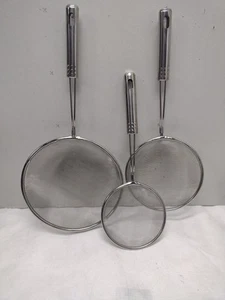 (Z57) 3 Pcs Stainless Steel Fat Skimmer Spoon Kitchen Cooking Fine Mesh  - Picture 1 of 1