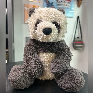 JellyCat cremefarben schwarz Harry Panda strukturierter Plüsch-Pushie - einige Gebrauchsspuren, gebraucht - Bild 1 von 8