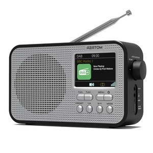 DAB+ DAB FM Radio Speaker Bluetooth Portable Rechargeable AZATOM Aspire G2Silver - Picture 1 of 9