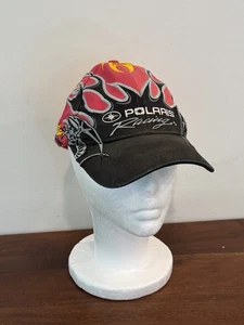 Polaris Racing Vtg 1990's Embroidered Dragon With Flames Strapback Hat RARE - Picture 1 of 7
