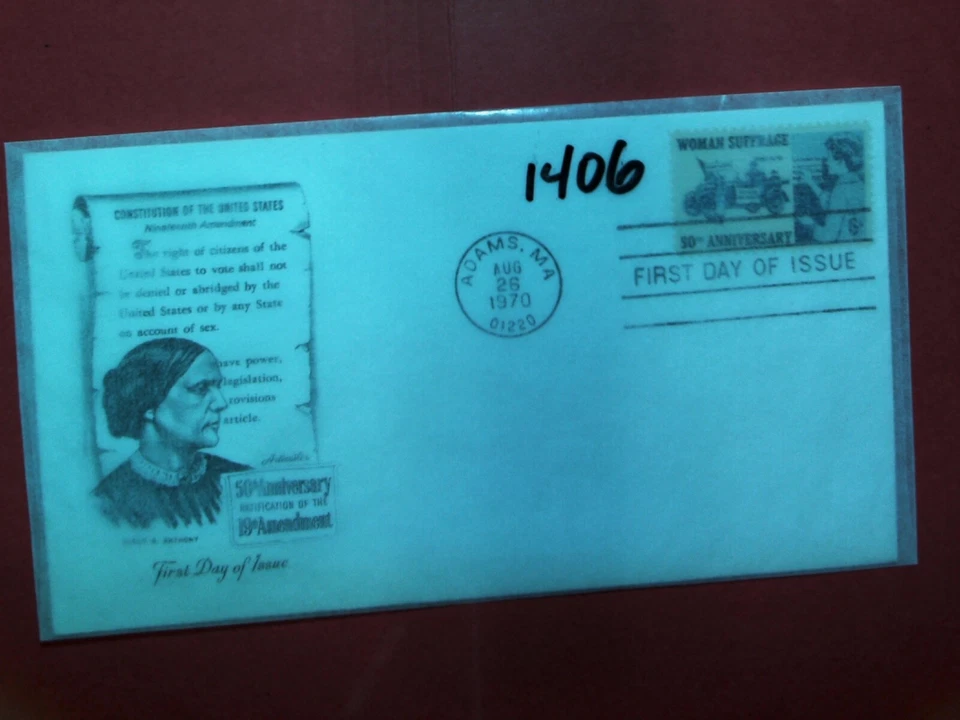 U. S. Stamp FDC # 1406 - Women Suffrage  - ArtMaster cachet - comb.  shipping - Image 1 of 1